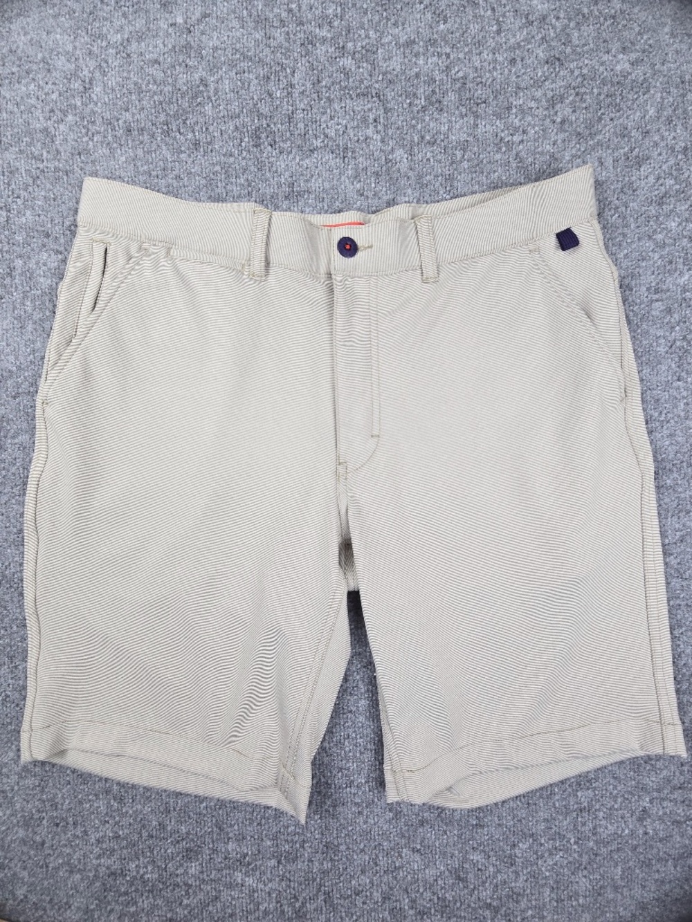 Halsey Sport Breakwater Performance Golf Shorts - Khaki Micro-Stripe - Size 36